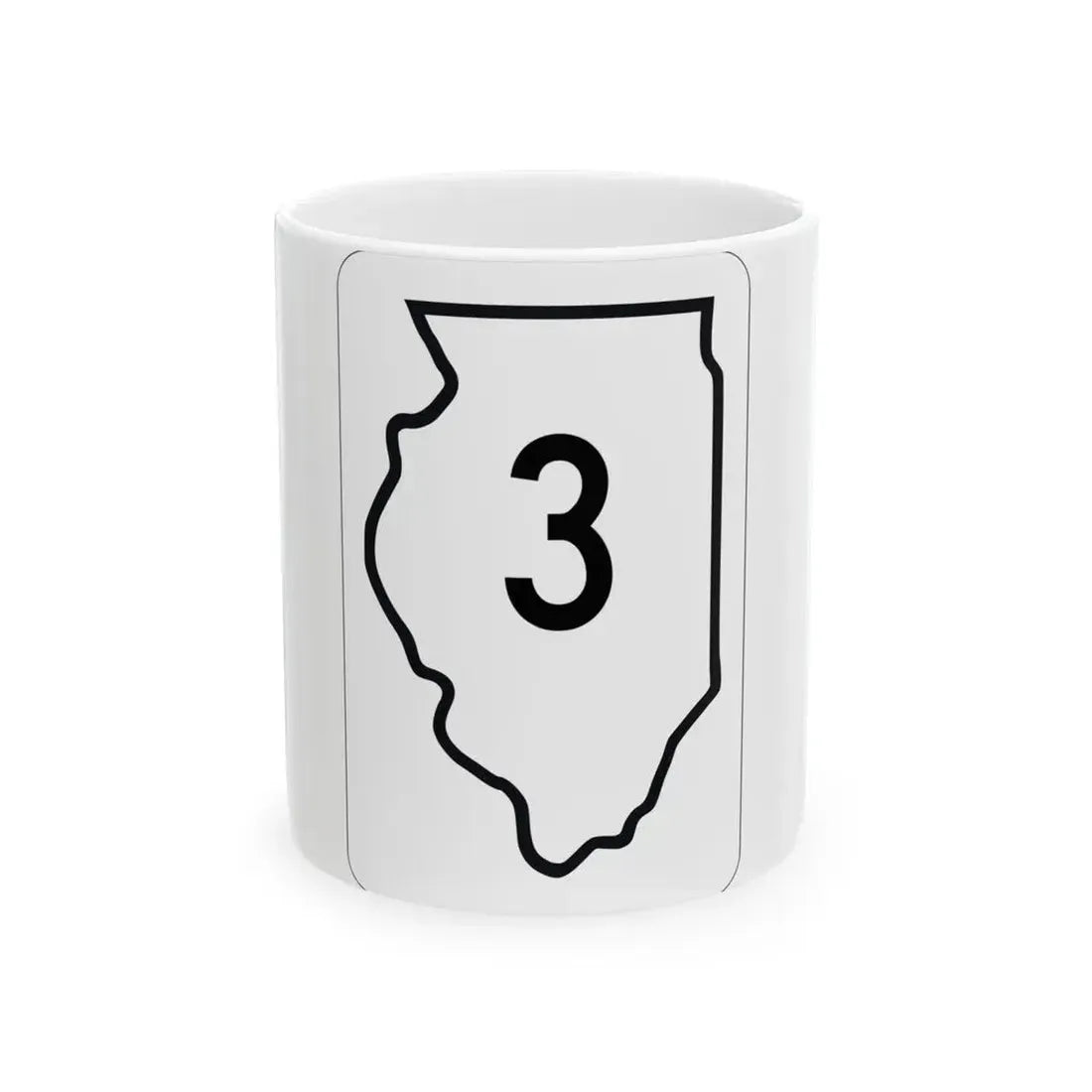 Illinois 3 1950 (Illinois) (Road Sign) White Coffee Mug 11oz - Go Mug Yourself