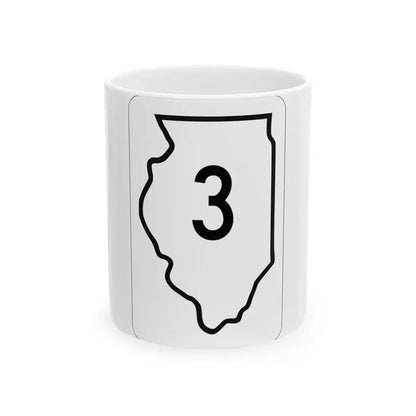 Illinois 3 1950 (Illinois) (Road Sign) White Coffee Mug 11oz - Go Mug Yourself