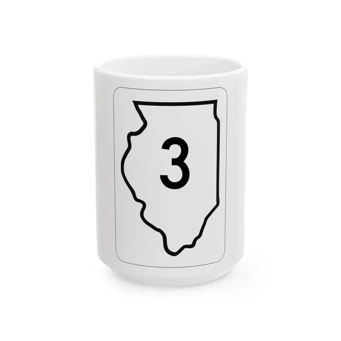 Illinois 3 1950 (Illinois) (Road Sign) White Coffee Mug 15oz - Go Mug Yourself