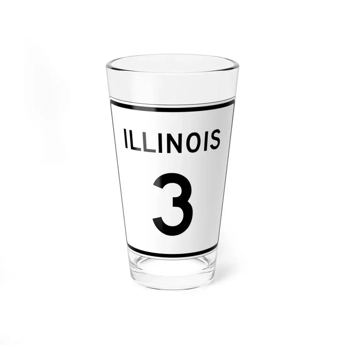 Illinois 3 (Illinois) (Road Sign) Pint Glss 16oz 16oz - Go Mug Yourself
