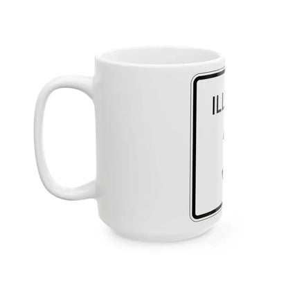 Illinois 3 (Illinois) (Road Sign) White Coffee Mug - Go Mug Yourself