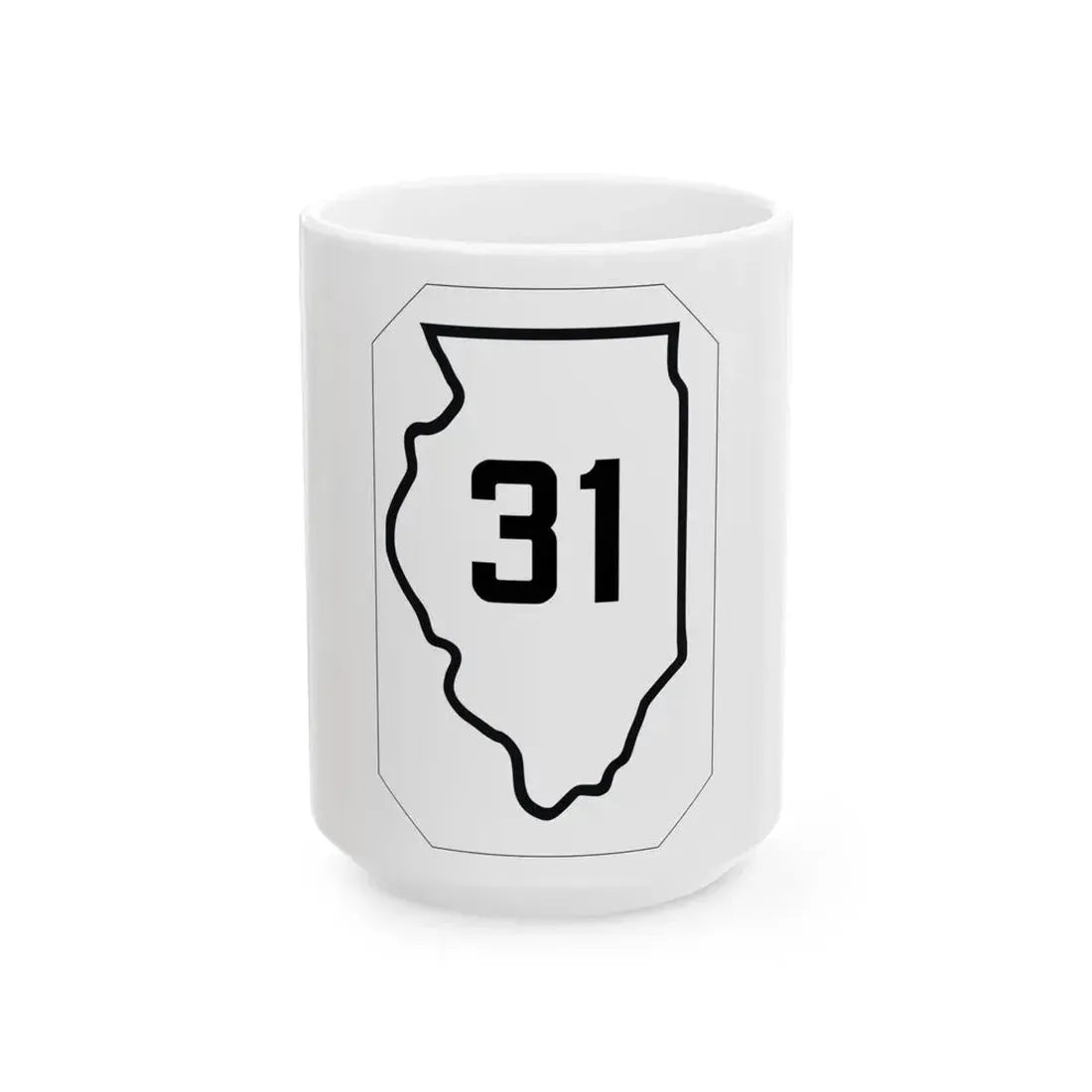 Illinois 31 1926 (Illinois) (Road Sign) White Coffee Mug 15oz - Go Mug Yourself