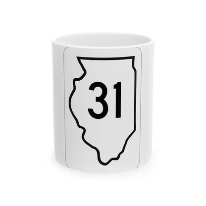 Illinois 31 1950 (Illinois) (Road Sign) White Coffee Mug 11oz - Go Mug Yourself