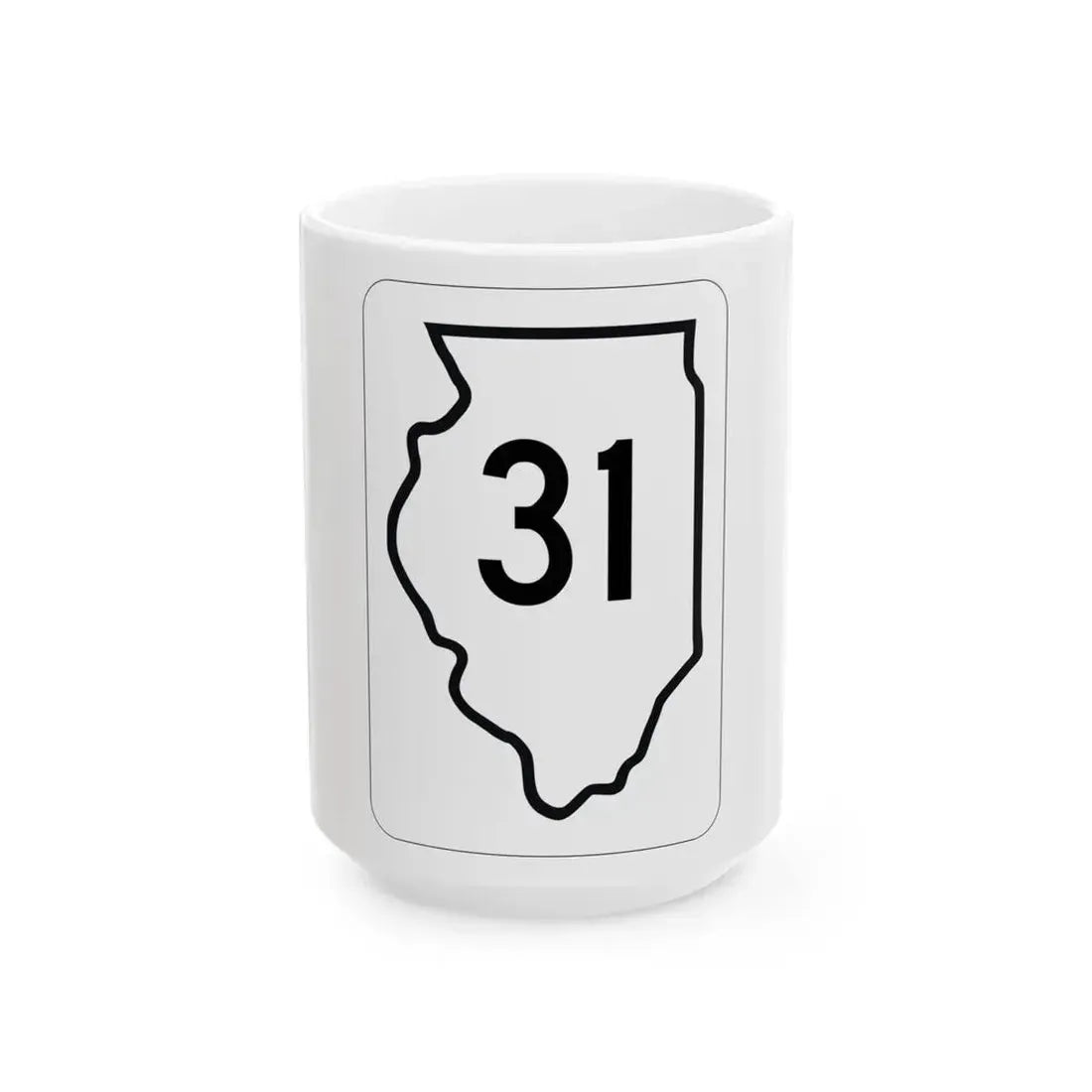 Illinois 31 1950 (Illinois) (Road Sign) White Coffee Mug 15oz - Go Mug Yourself