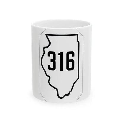 Illinois 316 1926 (Illinois) (Road Sign) White Coffee Mug 11oz - Go Mug Yourself