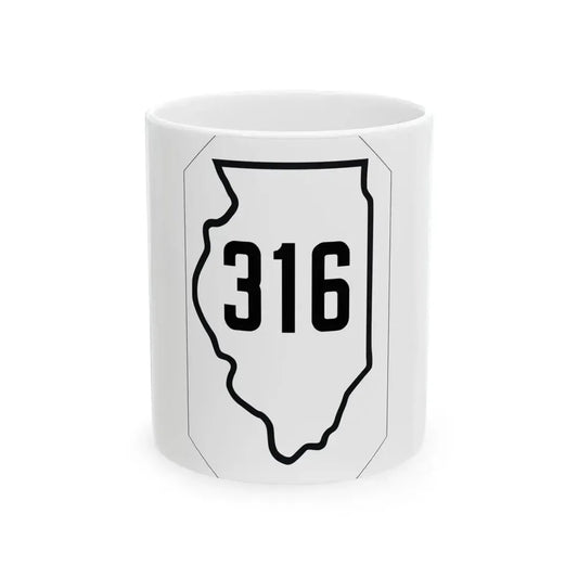 Illinois 316 1926 (Illinois) (Road Sign) White Coffee Mug 11oz - Go Mug Yourself