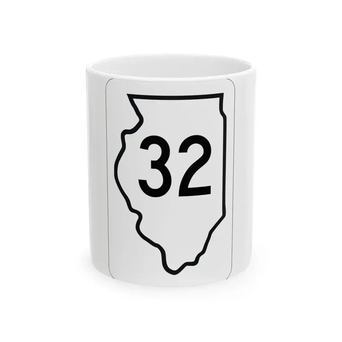 Illinois 32 1950 (Illinois) (Road Sign) White Coffee Mug 11oz - Go Mug Yourself