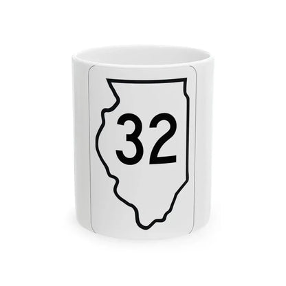 Illinois 32 1950 (Illinois) (Road Sign) White Coffee Mug 11oz - Go Mug Yourself
