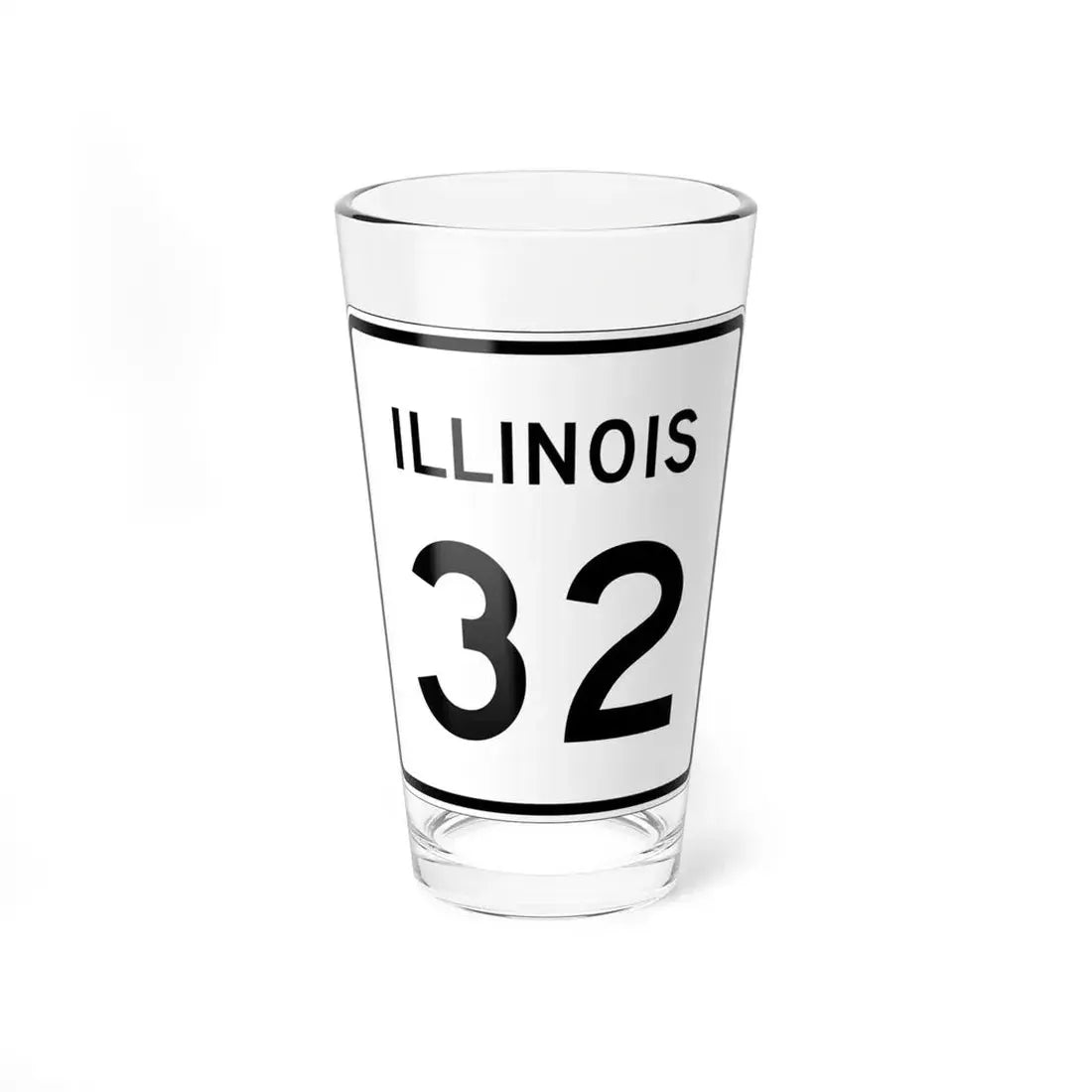 Illinois 32 (Illinois) (Road Sign) Pint Glss 16oz 16oz - Go Mug Yourself