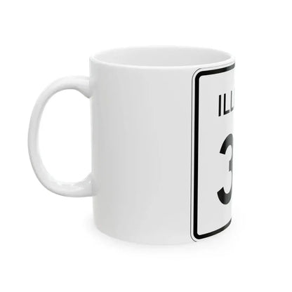 Illinois 32 (Illinois) (Road Sign) White Coffee Mug - Go Mug Yourself