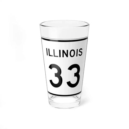 Illinois 33 (Illinois) (Road Sign) Pint Glass 16oz 16oz - Go Mug Yourself
