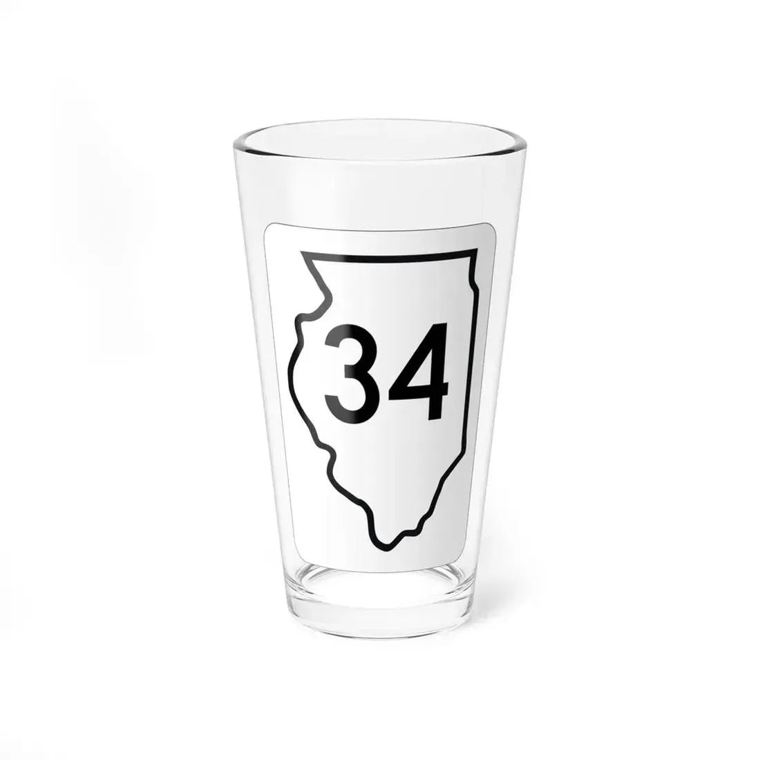 Illinois 34 1950 (Illinois) (Road Sign) Pint Glss 16oz 16oz - Go Mug Yourself