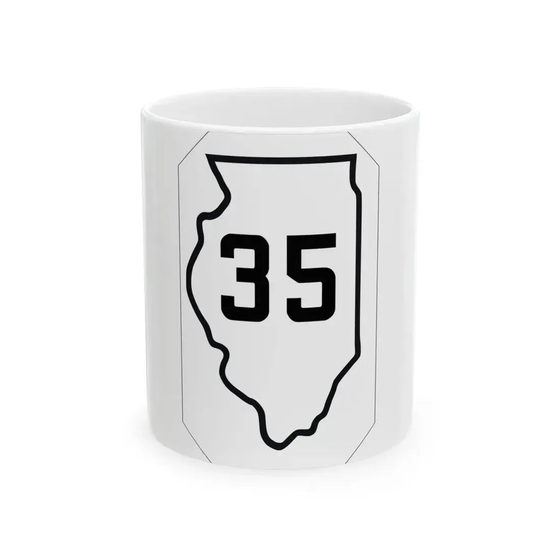 Illinois 35 1926 (Illinois) (Road Sign) White Coffee Mug 11oz - Go Mug Yourself