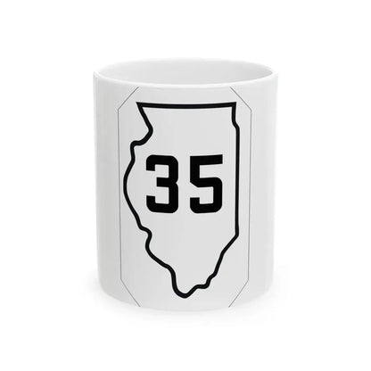 Illinois 35 1926 (Illinois) (Road Sign) White Coffee Mug 11oz - Go Mug Yourself