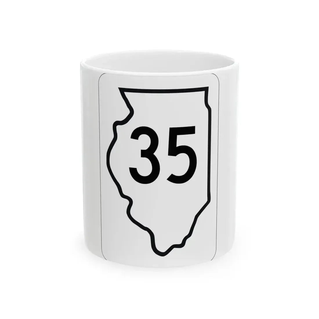 Illinois 35 1950 (Illinois) (Road Sign) White Coffee Mug 11oz - Go Mug Yourself
