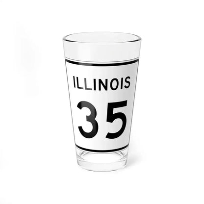 Illinois 35 (Illinois) (Road Sign) Pint Glss 16oz 16oz - Go Mug Yourself