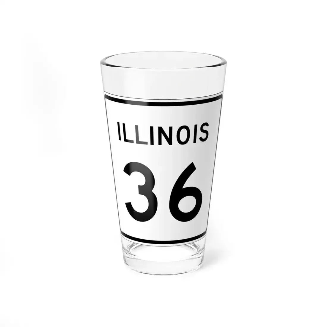 Illinois 36 (Illinois) (Road Sign) Pint Glss 16oz 16oz - Go Mug Yourself