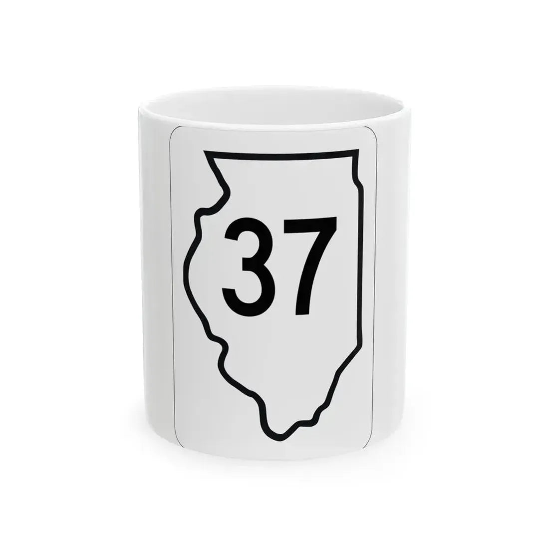 Illinois 37 1950 (Illinois) (Road Sign) White Coffee Mug 11oz - Go Mug Yourself