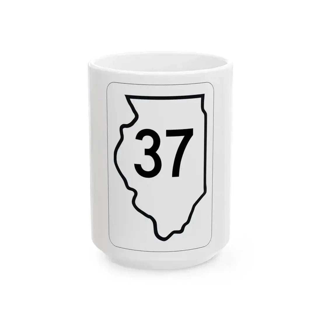 Illinois 37 1950 (Illinois) (Road Sign) White Coffee Mug 15oz - Go Mug Yourself