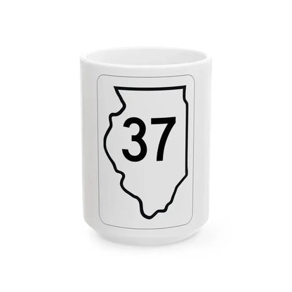 Illinois 37 1950 (Illinois) (Road Sign) White Coffee Mug 15oz - Go Mug Yourself