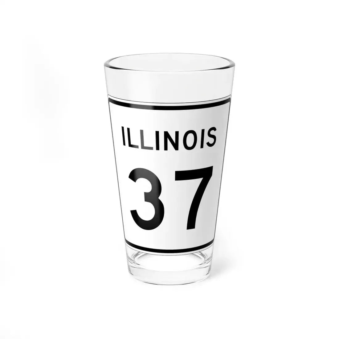 Illinois 37 (Illinois) (Road Sign) Pint Glss 16oz 16oz - Go Mug Yourself