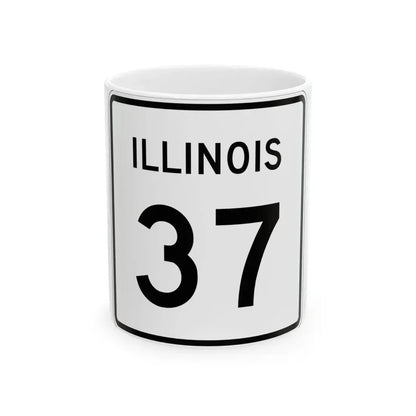 Illinois 37 (Illinois) (Road Sign) White Coffee Mug - Go Mug Yourself
