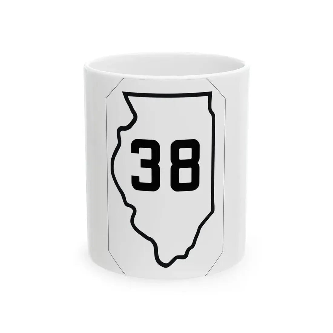 Illinois 38 1926 (Illinois) (Road Sign) White Coffee Mug 11oz - Go Mug Yourself