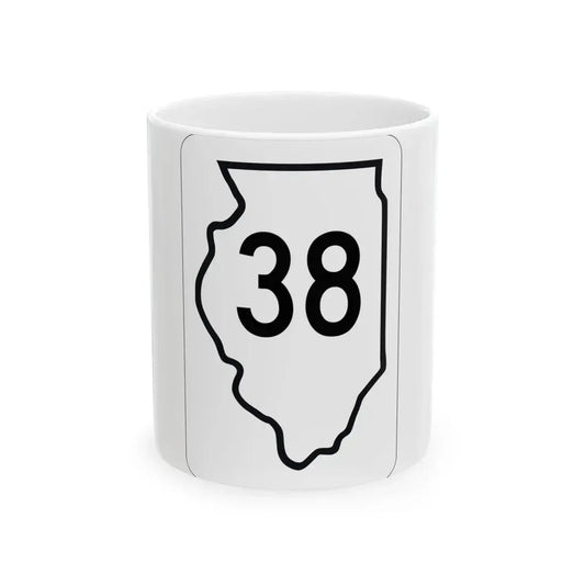 Illinois 38 1950 (Illinois) (Road Sign) White Coffee Mug 11oz - Go Mug Yourself