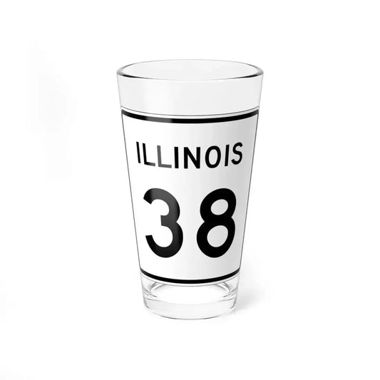 Illinois 38 (Illinois) (Road Sign) Pint Glass 16oz 16oz - Go Mug Yourself