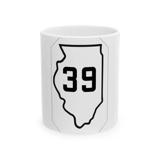 Illinois 39 1926 (Illinois) (Road Sign) White Coffee Mug 11oz - Go Mug Yourself