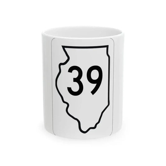 Illinois 39 1950 (Illinois) (Road Sign) White Coffee Mug 11oz - Go Mug Yourself