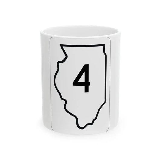 Illinois 4 1950 (Illinois) (Road Sign) White Coffee Mug 11oz - Go Mug Yourself
