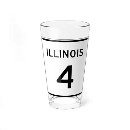 Illinois 4 (Illinois) (Road Sign) Pint Glass 16oz 16oz - Go Mug Yourself