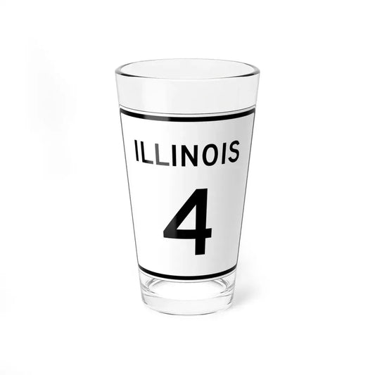 Illinois 4 (Illinois) (Road Sign) Pint Glss 16oz 16oz - Go Mug Yourself