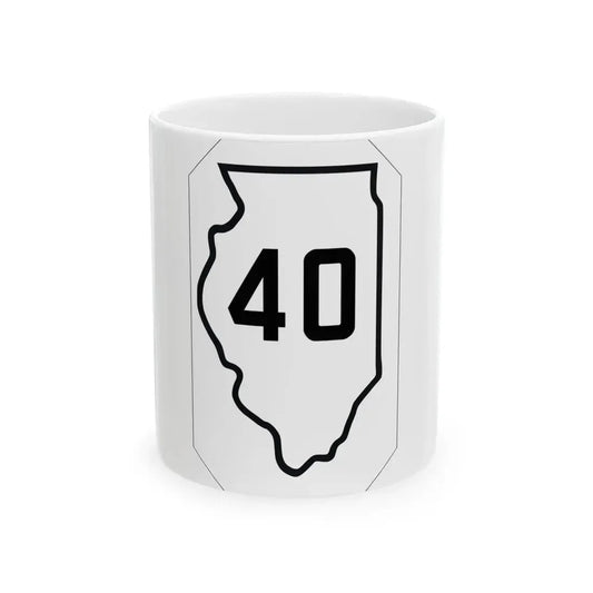 Illinois 40 1926 (Illinois) (Road Sign) White Coffee Mug 11oz - Go Mug Yourself