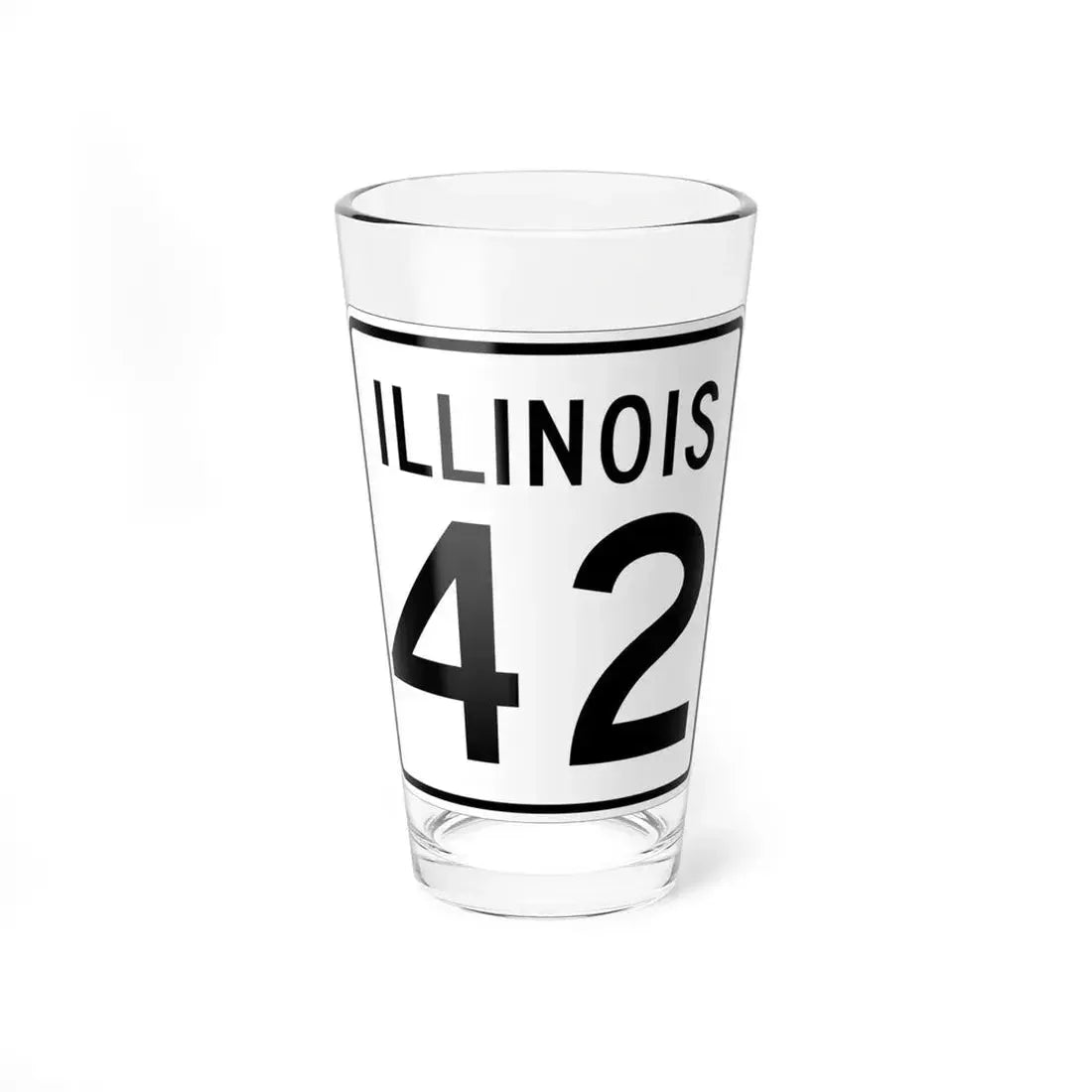 Illinois 42 1960 (Illinois) (Road Sign) Pint Glass 16oz 16oz - Go Mug Yourself