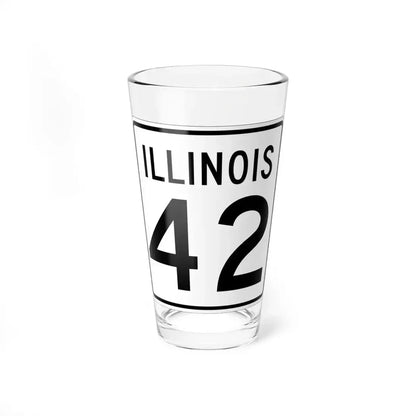 Illinois 42 1960 (Illinois) (Road Sign) Pint Glass 16oz 16oz - Go Mug Yourself