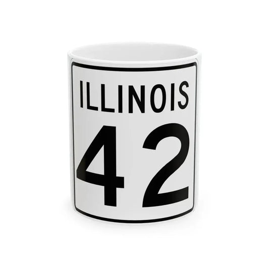 Illinois 42 1960 (Illinois) (Road Sign) White Coffee Mug 11oz - Go Mug Yourself