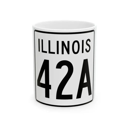 Illinois 42A 1960 (Illinois) (Road Sign) White Coffee Mug 11oz - Go Mug Yourself