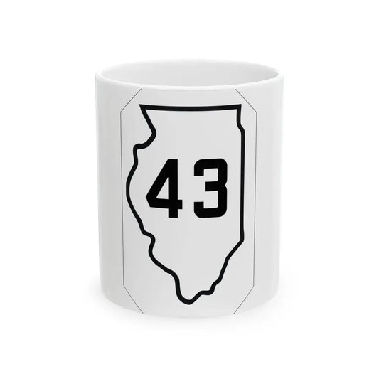 Illinois 43 1926 (Illinois) (Road Sign) White Coffee Mug 11oz - Go Mug Yourself