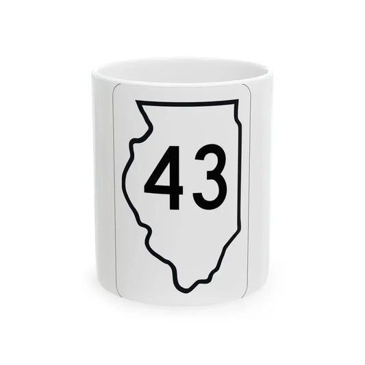 Illinois 43 1950 (Illinois) (Road Sign) White Coffee Mug 11oz - Go Mug Yourself