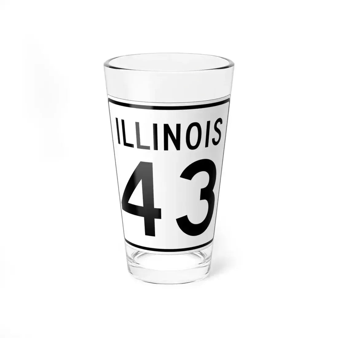 Illinois 43 1960 (Illinois) (Road Sign) Pint Glass 16oz 16oz - Go Mug Yourself