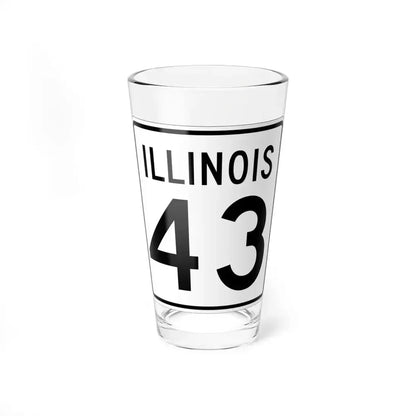 Illinois 43 1960 (Illinois) (Road Sign) Pint Glass 16oz 16oz - Go Mug Yourself