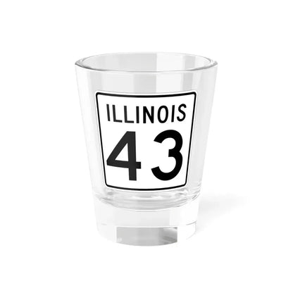 Illinois 43 1960 (Illinois) (Road Sign) Shot Glass 1.5oz 1.5oz - Go Mug Yourself