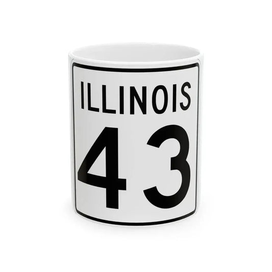 Illinois 43 1960 (Illinois) (Road Sign) White Coffee Mug 11oz - Go Mug Yourself