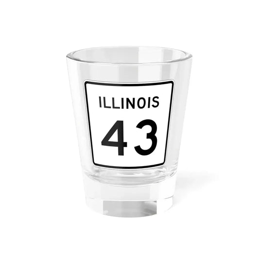 Illinois 43 (Illinois) (Road Sign) Shot Glass 1.5oz 1.5oz - Go Mug Yourself