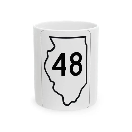 Illinois 48 1950 (Illinois) (Road Sign) White Coffee Mug 11oz - Go Mug Yourself
