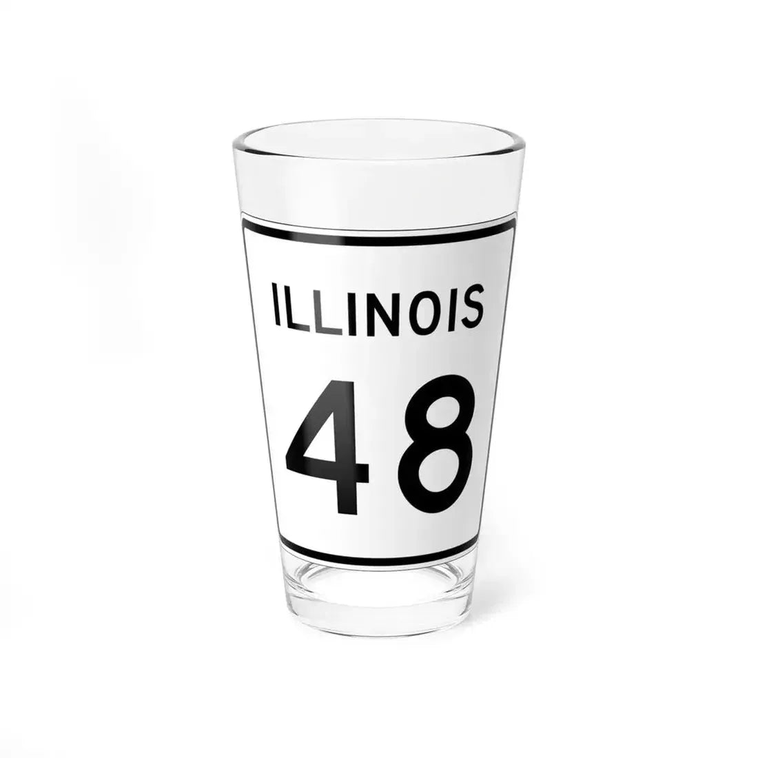 Illinois 48 (Illinois) (Road Sign) Pint Glass 16oz 16oz - Go Mug Yourself