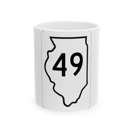Illinois 49 1950 (Illinois) (Road Sign) White Coffee Mug 11oz - Go Mug Yourself