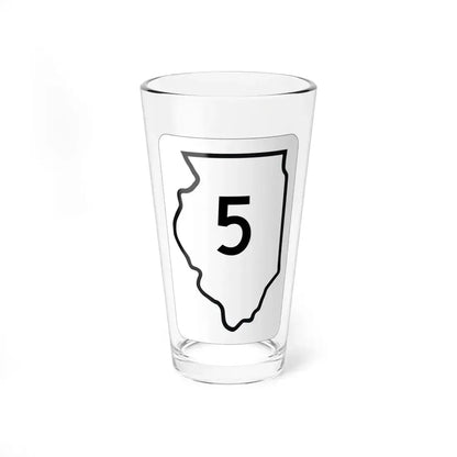 Illinois 5 1950 (Illinois) (Road Sign) Pint Glass 16oz 16oz - Go Mug Yourself